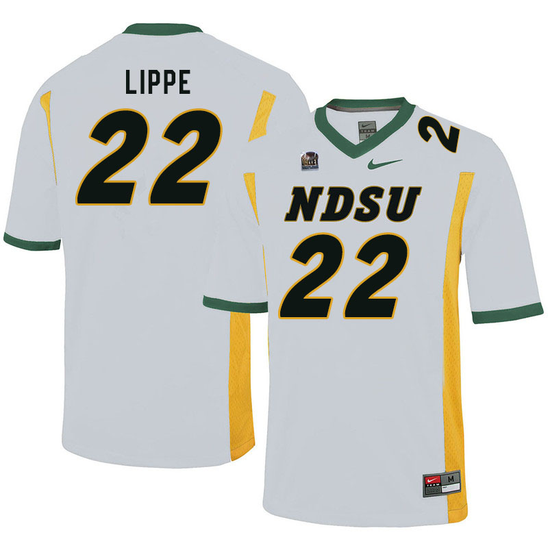 Men #22 Jake Lippe North Dakota State Bison College Football Jerseys Sale-White